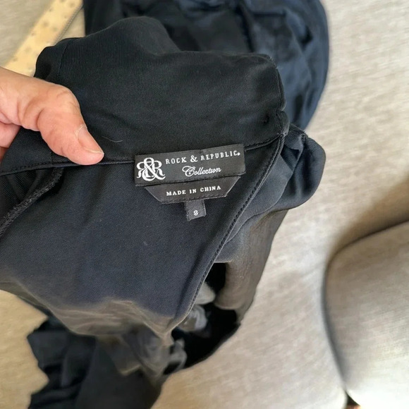 black gown w/ train long sleeve dramatic statement dress like Beyoncé wore sz 8 - Picture 15 of 17